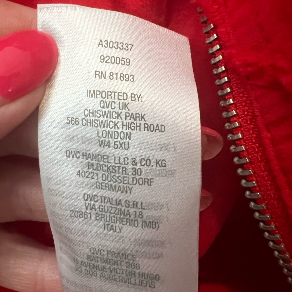 Beautiful Susan Graver 3/4 sleeve zip up red embroidered Jacket M EUC - Picture 7 of 11